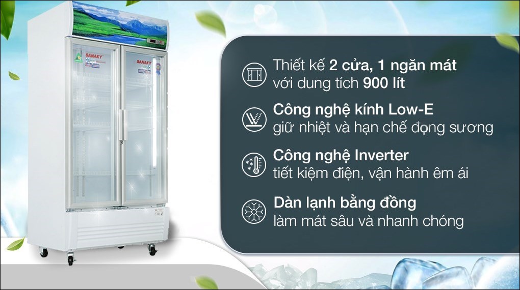 Tủ mát Sanaky Inverter 900 lít VH-1009HP3, Điện máy Hoàng Thái quận 12