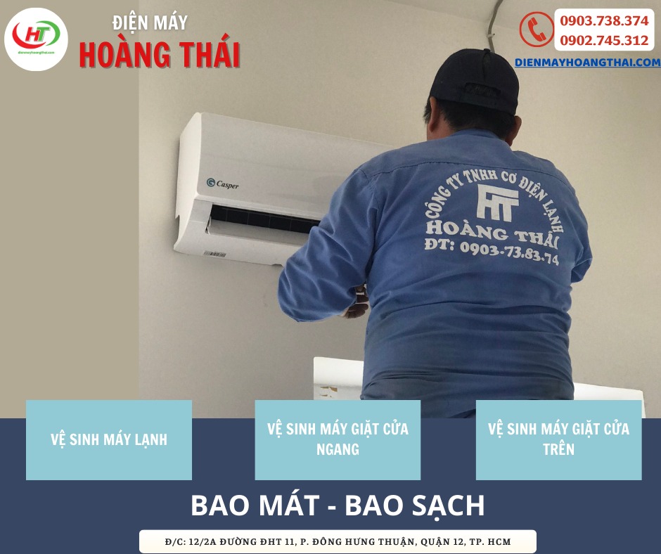 Vệ sinh máy lạnh quận 12, Điện máy Hoàng Thái quận 12