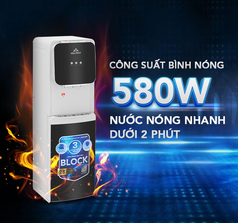 Cây nước nóng lạnh hút bình Hòa Phát HHC389. Điện máy Hoàng Thái quận 12