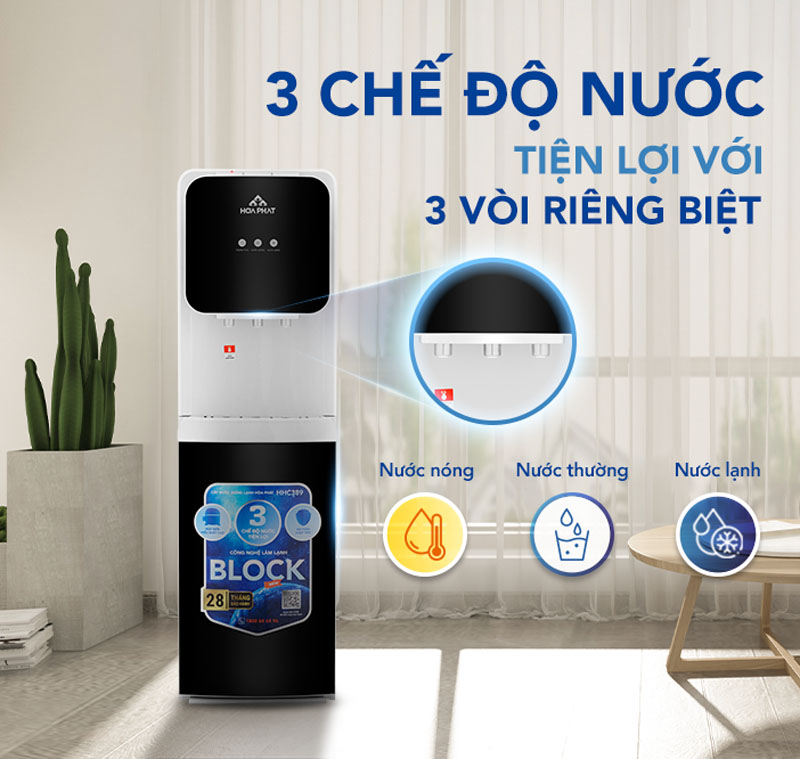 Cây nước nóng lạnh hút bình Hòa Phát HHC389. Điện máy Hoàng Thái quận 12