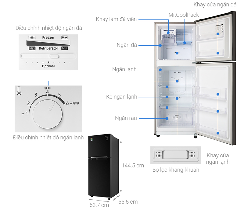 Tủ lạnh Samsung Inverter 208 lít, Điện máy Hoàng Thái quận 12