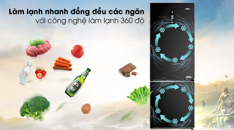 Tủ lạnh Aqua Inverter 324 lít AQR-B388MA(FB), điện máy Hoàng Thái quận 12