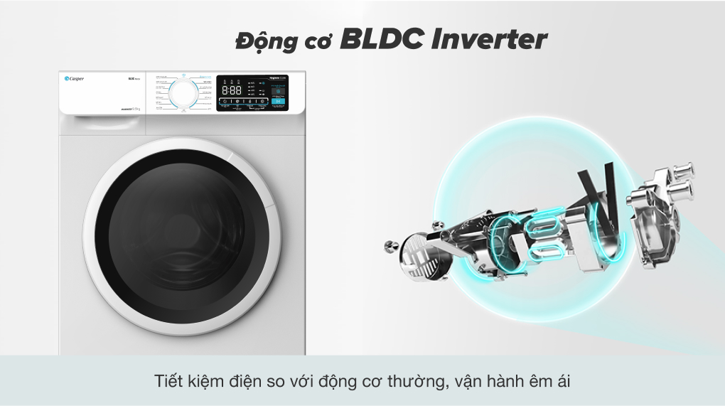 Máy giặt Casper Inverter 9.5 KG, điện máy Hoàng Thái quận 12